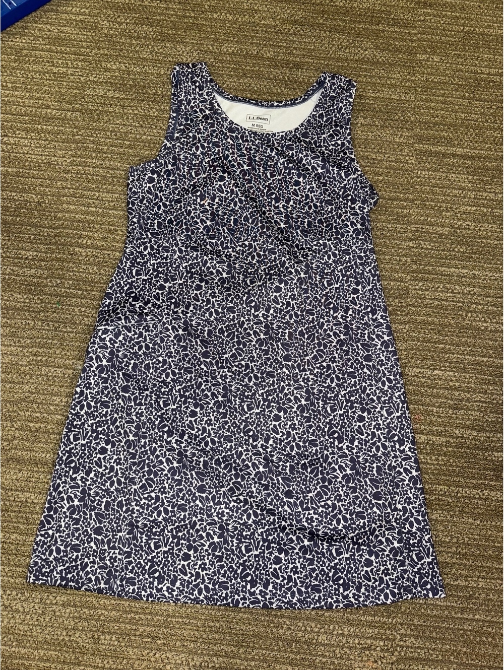 Women's L.L.Bean Blue Floral Sleeveless Dress Size Medium